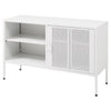 Metal Cabinet TV Stand Single Door Cupboard with Storage Shelf Home Living Room