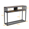 3Tier Industrial Console Table w/ Storage Shelf Narrow Dressing Desk for Hallway