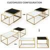 Set of 2 Nesting Coffee Table Modern Side End Table Set Metal Home Living Room