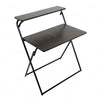 Study Coffee Table Foldable Computer Desk Laptop Double Layers Dark Walnut New