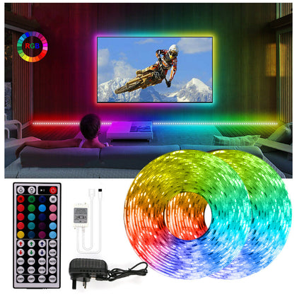 10M 15M 20M LED Strip Lights RGB Color Changing Tape Cabinet Kitchen TV Lighting