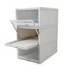 3pc Plastic Shoe Storage Boxes Drawer Stackable Foldable Organiser Clear Gray