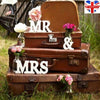 Mr and Mrs Wedding Sign Sweetheart Table Decorations Stand Wooden Letters White