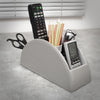 5 Compartment Faux Leather Remote Control Holder Desk Stationery Organizer - 3 C