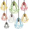 Metal Pendant Light Shade Ceiling Industrial Geometric Wire Cage Lampshade Decor