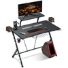 Gaming Desk PC Table w/ Monitor Stand+Cup Holder+Headphone Hook Ergonomic Office