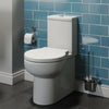 Close Coupled Bathroom Toilet Modern White Square Ceramic Soft Close Seat WC Pan