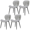 1/2/4 Dining Chairs Faux Leather Padded Seat Metal Leg Kitchen Chair Home Office