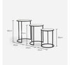 Ex Display Halmore Nest of Tables - Marble Side Tables Set of 3