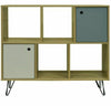 Vintage Display Unit Industrial Side Cabinet Small Bookcase Storage Metal Leg