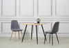 Grey Fabric Dining Chair with Black Legs Living Room Dining Room Lounge Chair