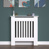 Radiator Cover White Cabinet Slatted Traditional Shelf Grill Furniture MDF Wood