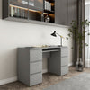 Computer Desk Desktop Laptop PC Table Workstation Drawers Home Office White/Grey