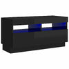 Modern TV Unit Cabinet Stand High Gloss Doors 200cm with LED Lights Drawers