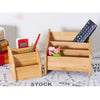 Wooden TV Remote Control Storage Phone Pen Holder Desktop Organizer Stand UK