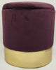 Round Ottoman Storage Pouffe Stool Soft Velvet Footstool Dressing Vanity Chair