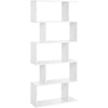 WOODEN BOOKCASE BOOKSHELF S SHAPE 6 TIER SHELVES FREE SHELVING MULTIFUNCTIONAL