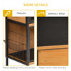 PawHut 2-Story Wooden Metal Rabbit Hutch Bunny Cage w/ Ramp Feeding Trough