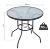 Bistro Garden Table Round Dining Furniture Glass Metal Patio Deck Parasol Hole