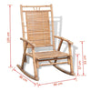 Bamboo Rocking Chair Wooden Garden Patio Furniture Living Room Outdoor Seater