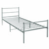Extra Strong Single 3FT Metal Bed Frame Kid Adult Bedroom Furniture in Silver