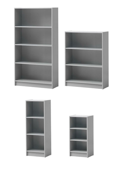 Essentials 3 4 Tier Cube Grey Bookcase Display Shelving Storage Unit Wood