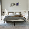 Mondeer Double Bed Frame Bed Base Wooden Slats Metal Supporting Structure 190cm
