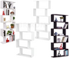 4/5/6 Tier Bookshelf S-Shaped Z-Style Bookcase Storage Display Modern Unit White