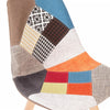 Tulip Patchwork Dining Chair Fabric Seat with Wood Legs Living Room Kitchen