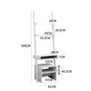 White 3 Tier Ladder Desk Unit Home Office Shelving Storage with Stool Included