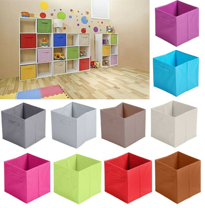 Non Woven Fabric Baskets Storage Box Cube Toy Magazine Bookcase Shelf 31x31x31cm