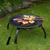 Fire Pit Black Steel Patio Foldable Garden Heater Outdoor Folding BBQ Camping UK