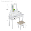 Dressing Table Makeup Desk Stool LED Mirror Vanity Set 7 Drawers Organizer White