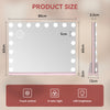 Hollywood Vanity Make Up Mirror with Lights 18-LED Tabletop Wall Metal 80x62cm
