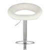 2 Bar Stools White Eclipse Swivel PU Leather Chrome Kitchen Chair Gas Lift