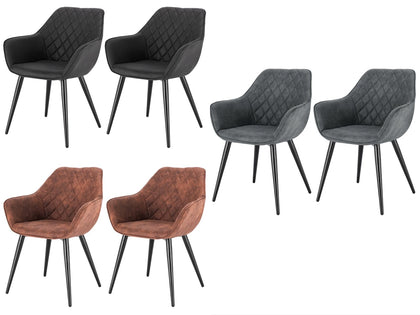 2x Kitchen Dining Chair Lounge Living Room Corner Chair with Fabric Metall