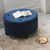 Round Storage Ottoman Coffee Table Side Table Tufted Velvet Padded Stool Box