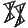 2pcs Industrial Steel Table Legs Box Trapezium X Shape A Frame Bench Coffee Desk