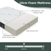 Tri Folding Foam Mattress Portable Floor Foam Mattress Topper w/ Bamboo Fiber