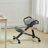 Ergonomic Kneeling Chair Adjustable PU Leather Padded Seat Rolling Posture Stool