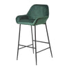 Velvet Bar Stool Chair On-Trend Kitchen Breakfast Bar Stool with Backrest