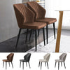 2X Retro Brown/ Grey Dining Chairs Faux Leather Kitchen Dining Room Metal Leg