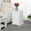 White Bedside Table Bedside Cabinet with Drawer & Door for Bedroom Living Room