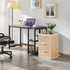 Modern Bedside Table Storage Nightstand Cabinet w/ 3 Drawers Bedroom Furniture