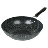 Black Marble Carbon Steel Induction Wok Chinese Non Stick Frying Pan 30cm 12"