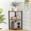 3 Tiers Corner Shelf Unit Ladder Bookshelf Fan Storage Rack Living Room Office