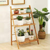 3 Tiers Folding Plant Pot Display Stand Shelf Wood Outdoor Garden Flower Rack