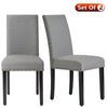 Dining Chairs Set 2X High Back Padded Seat Nailhead Trim Kitchen Livingroom Grey