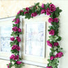 16Heads 7Ft Artificial Faux Silk Flower Rose Leaf Garland Vine Home Party Decor
