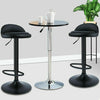 Set of 2 Bar Stools Leather Swivel Gas Lift Chair Kitchen Breakfast Pub Black